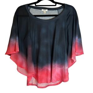 Cache Top Sheer Butterfly Bat Wings Tie Dye Poncho USA‎ Size Small